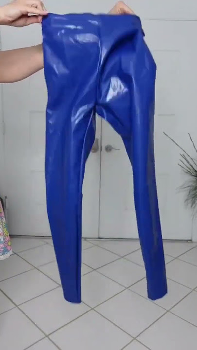 Blue Wetlook Leather Leggings by Shein 💙 #shorts