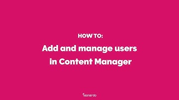 How to manage users in Content Manager