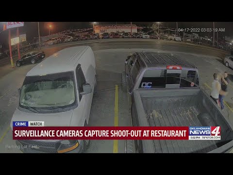 Surveillance cameras capture shootout at Oklahoma City restaurant