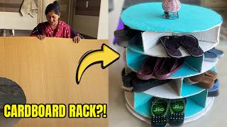 Dont Throw Cardboard Make A Smart Shoe Rack At Home Diy Storage Idea