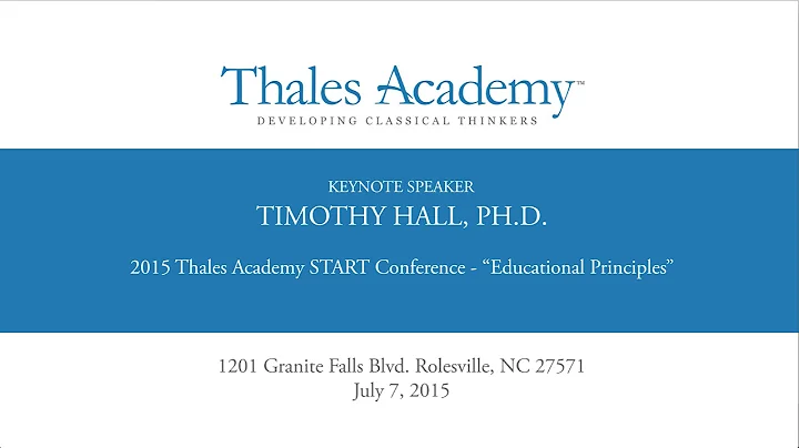 START Conference July 2015: Dr. Timothy Hall