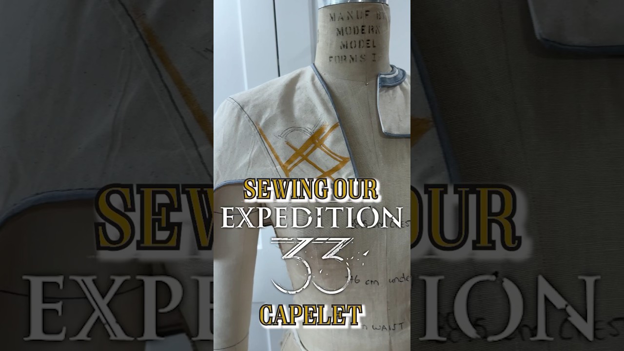 Sewing our expedition capelet! Pattern coming soon. #clairobscurexpedition33 #expedition33 #cosplay
