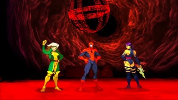 Marvel VS Capcom 2 - Rogue/Spider-Man/Psylocke - Expert Difficulty Playthrough