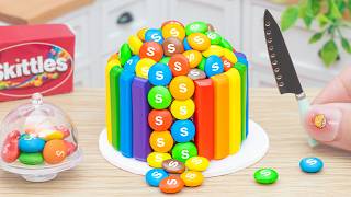 Rainbow Skittles Candy Cake 🌈 How to Make Amazing Miniature Sweet Skittles Candy Cake