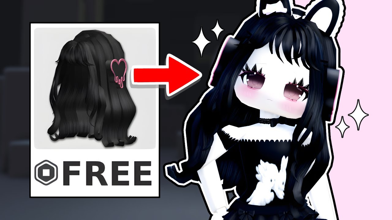 Бесплатный пользовательский контент! 🖤 Как получить "Черные волосы и наушники с капающим сердцем"...