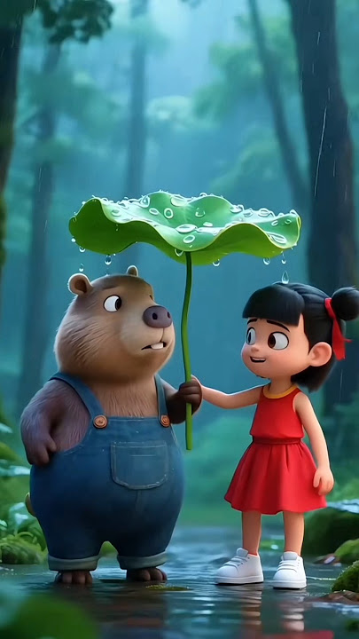 merampas payung daun kapibara⁉️ #shorts #kartun #animasi