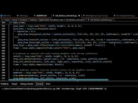 Microscope Cell Division (Mitosis) Simulation using Python
