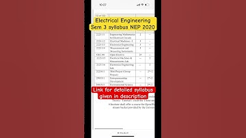 Electrical Engineering sem 3 syllabus NEP 2020 🎯#secondyearengineering