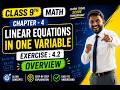 9th Math Exercise : 4.2 Overview || #Chapter - 4 (Linear equations in One variables) ||