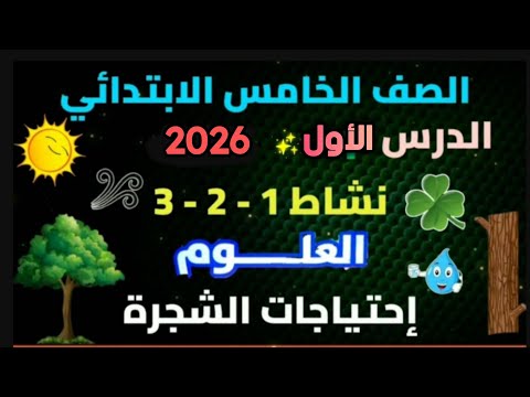 احتياجات الشجرة شرح نشاط 1 و2 و3 علوم الصف الخامس الابتدائي الترم الأول 2026 مستر غالى زكى