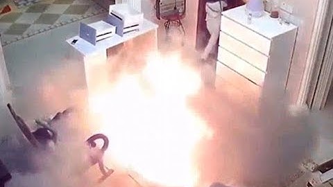 Hoverboard explodes in living room