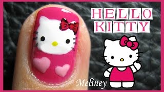 HELLO KITTY NAILS | FREEHAND ANIMAL CARTOON NAIL ART DESIGN TUTORIAL FOR SHORT NAILS