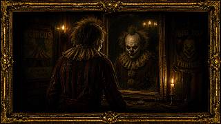 Reflection | Vintage Creepy Circus Clown| Dark Gothic Frame TV Art | 4K Ambient Music | 1 Hr screenshot 4