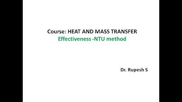 Effectiveness -NTU method
