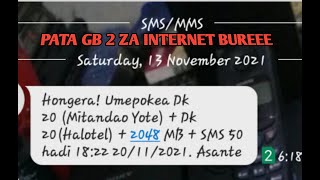 JINSI YA KUPATA GB 2 ZA INTERNET BUREE (FREE INTERNET)