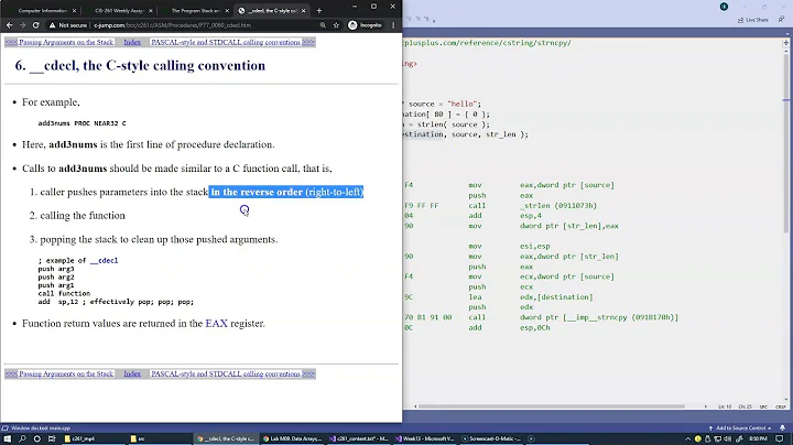 13.9 __cdecl, the C-style calling convention