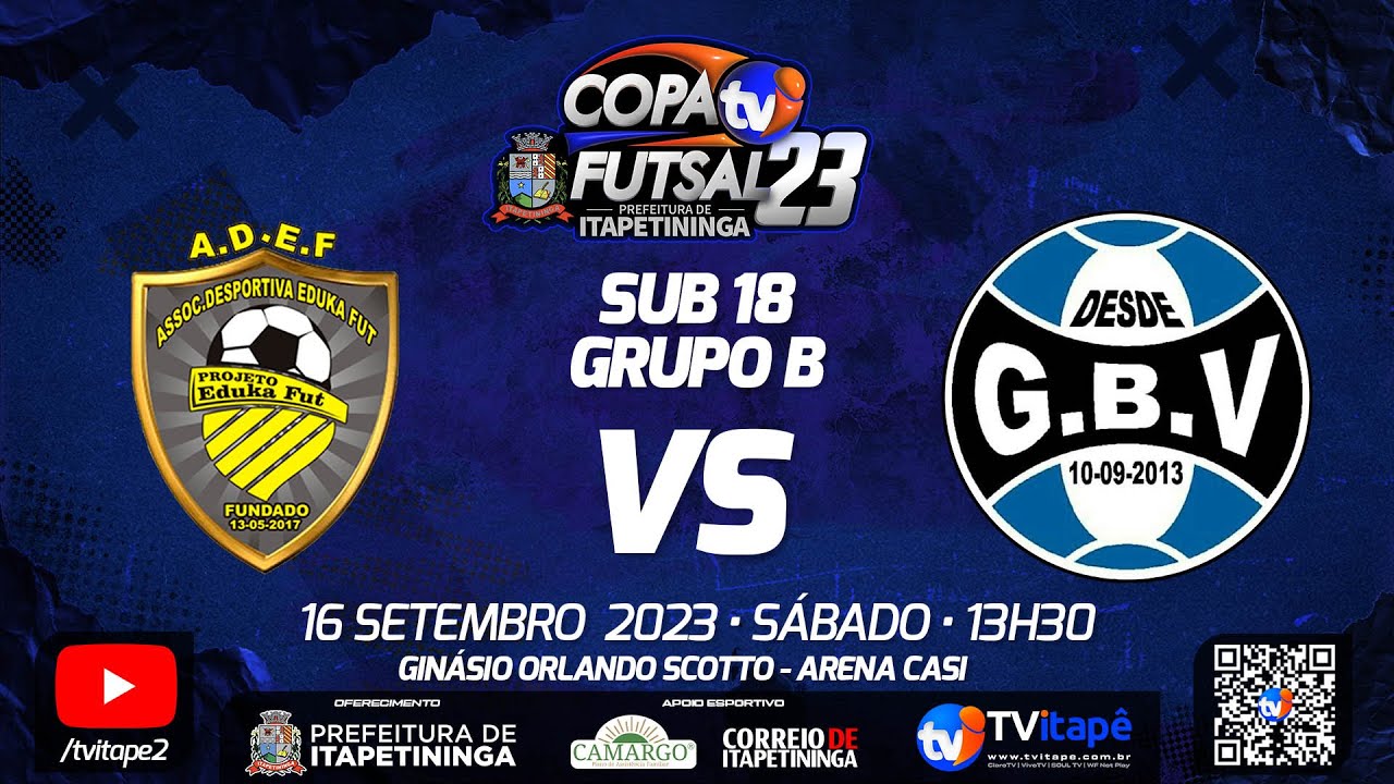 SUB18 - GRUPO B - ADEF/DME Iperó  x  Grêmio Bela Vista Capão Bonito