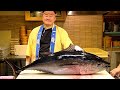 Japanese Food - GIANT BLUEFIN TUNA DEMOLITION FISH SASHIMI in Tokyo Japan