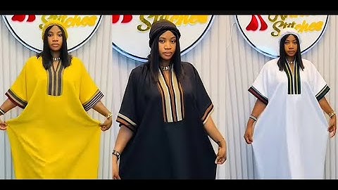 How to cut and sew this trendy bubu kaftan with placket ( easy and beginner friendly).