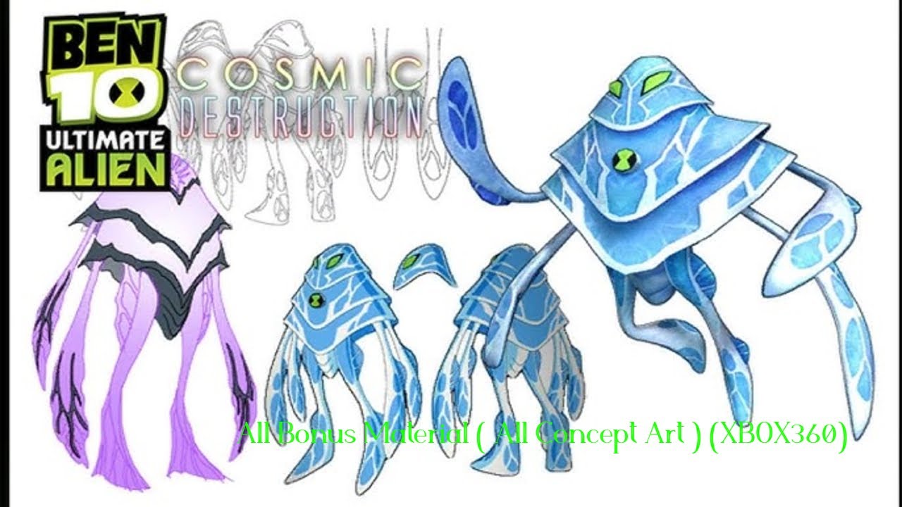 Ben 10 Ultimate Alien: Cosmic Destruction All Bonus Material ( All Concept Art ) (XBOX360)