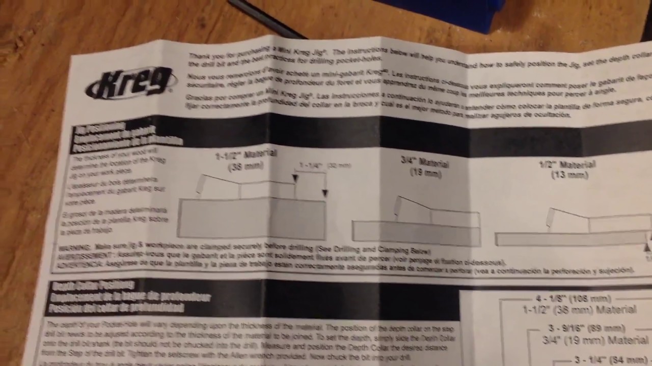 Saturday Projects™ .com | Kreg Pocket Hole Jig unboxing and instruction sheet - YouTube