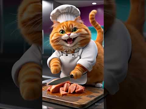 گربه نارنجی شیطون این بار هوس آشپزی کرده انیمیشن انیمیشن گربه هوش مصنوعی