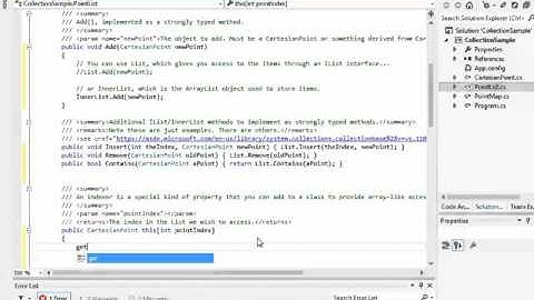 Collections in C# -Part 1 (PointList class)