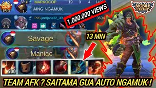 TEAM AFK? ALDOUS 500 STACK MENIT 13 AUTO ACAK ACAK MUSUH SAMPE KE AKARNYA BOY! - Mobile legends