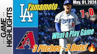 Dodgers vs Diamondbacks TODAY [Highlights] | 3 Pitches - 3 Outs! What a Play Game