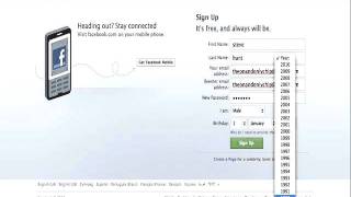 facebook queries - creating an account