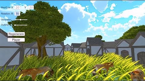 Using Shuffle algorithm and Flood filling to build Beautiful Countryside Landscape in Unity