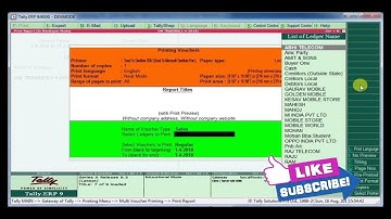 TALLY TDL | Party wise multi voucher printing