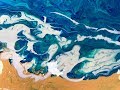 Acrylic Pour Painting: Ocean Meets Sand--Double Dirty Landscape Fluid Technique