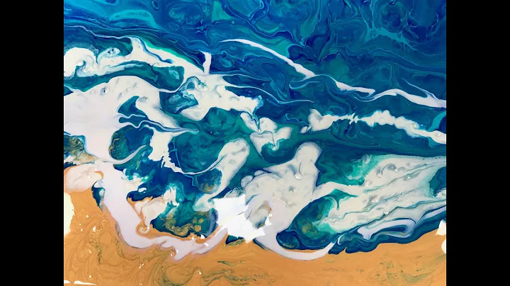 Acrylic Pour Painting: Ocean Meets Sand--Double Di...