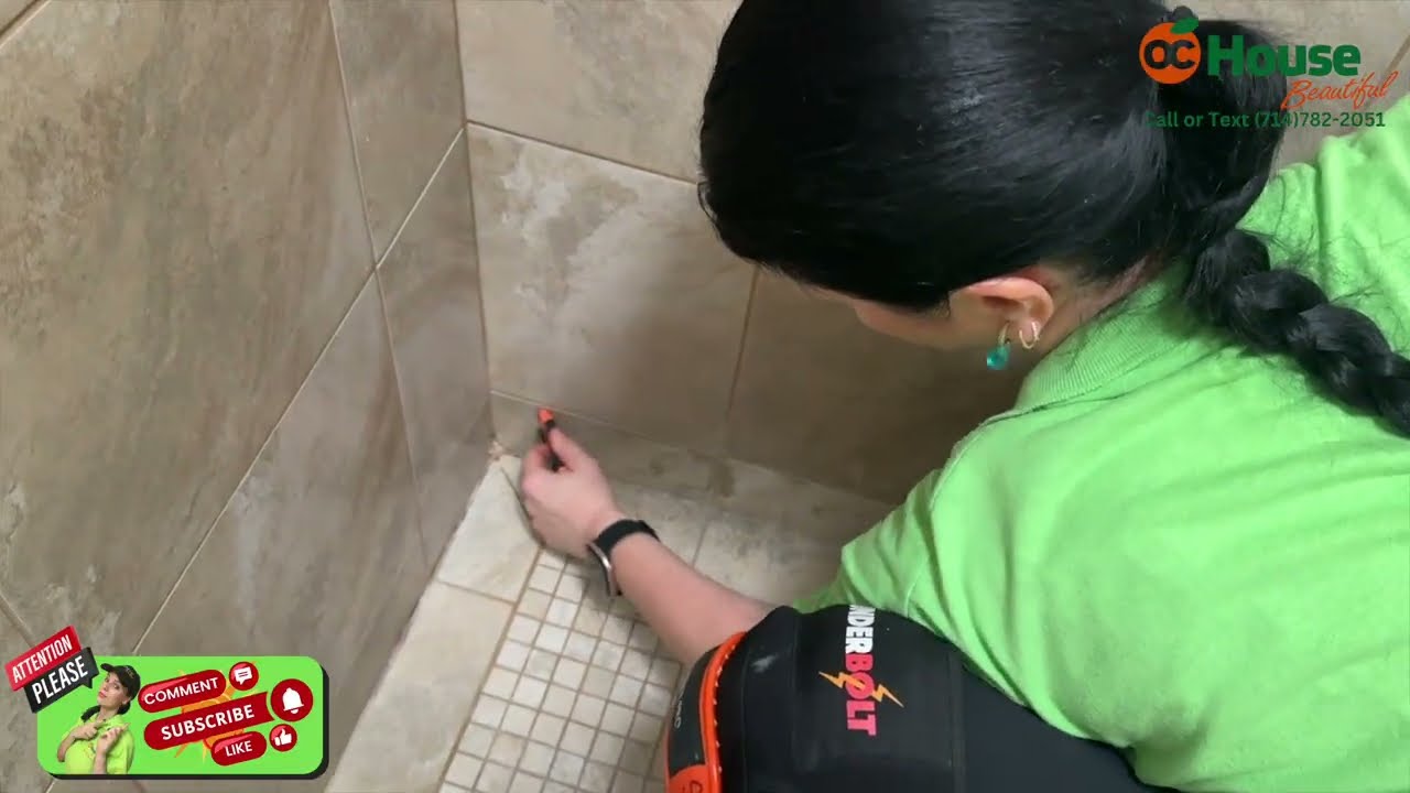 Shower deep cleaning and grout patching!