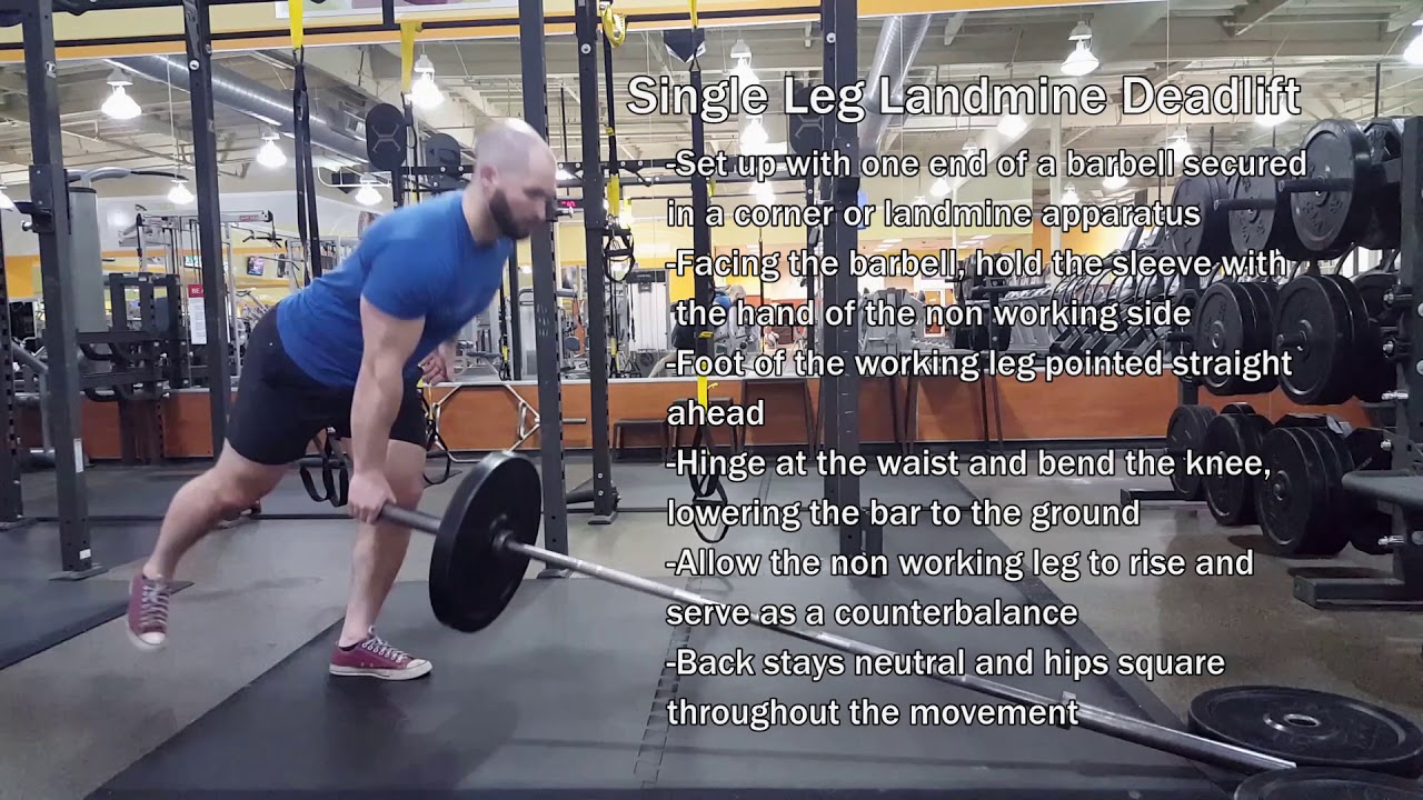 Single Leg Landmine Deadlift YouTube
