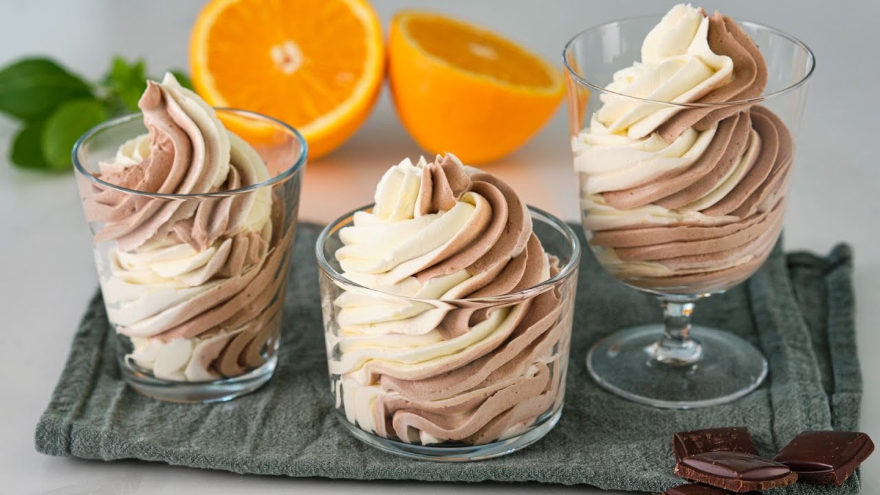 Orangenmousse-Rezept ohne Gelatine und Backen, in 5 Minuten!