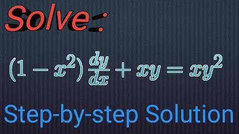 Solve: (1-x^2)dy/dx+ xy= xy^2||Example of Bernoulli
