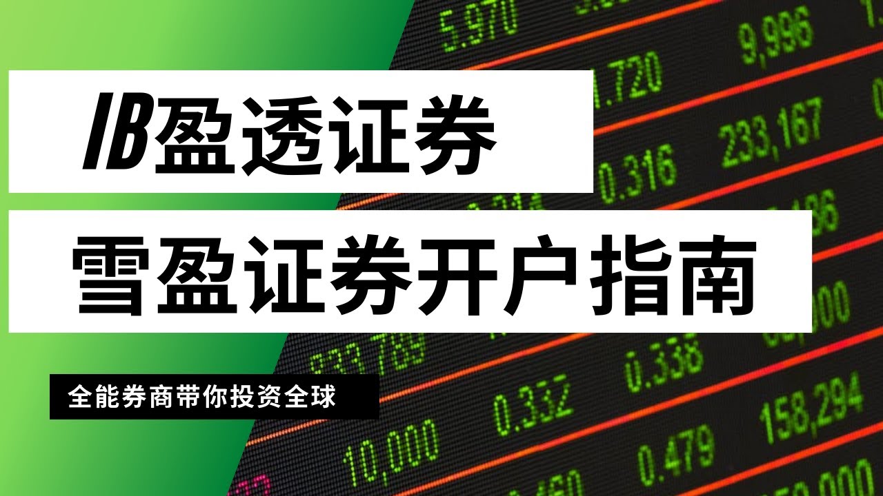 美股投资IB盈透证券/雪盈证券3分钟开户教程，全球资产配置全能选手！