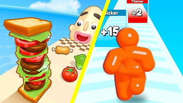 🟢 🟡  Sandwich Runner Vs  Tall Man Run | Gameplay Android ios | Android Gameplay Video | NO. 63