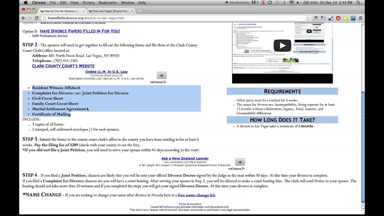 How To File For Divorce In Las Vegas Youtube