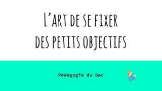 L’art de se fixer des petits objectifs