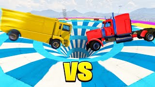 Truck Vs Truck Fight in a Hole 10000000% IMPOSSIBLE Challenge in GTA 5!