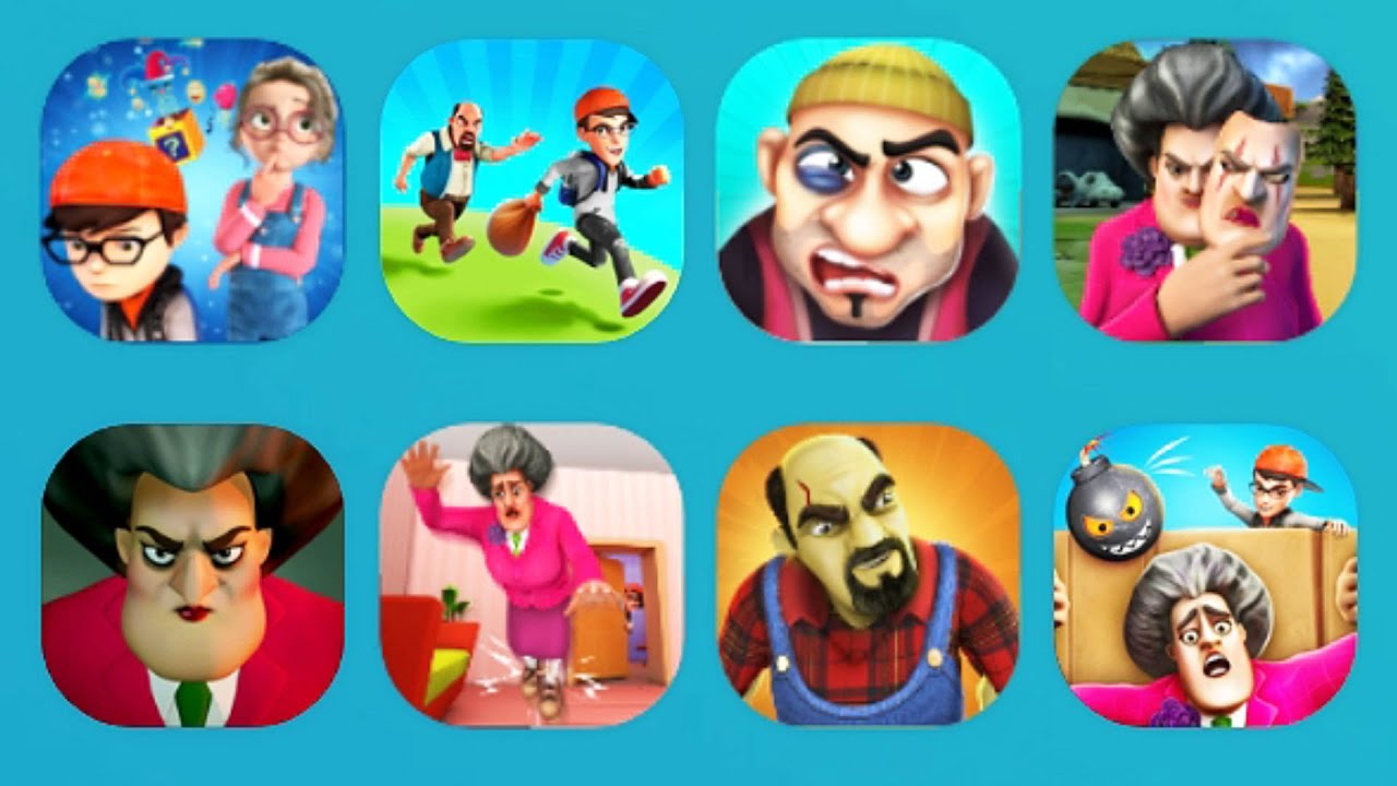 «Страшный учитель 3D», «Страшный незнакомец 3D», «Страшный грабитель: столкновение дома», «Страшн...