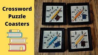 #16 Let's Make Square Crossword Puzzle Coasters With Answer Sheets, Resin, Pencils & Little Books