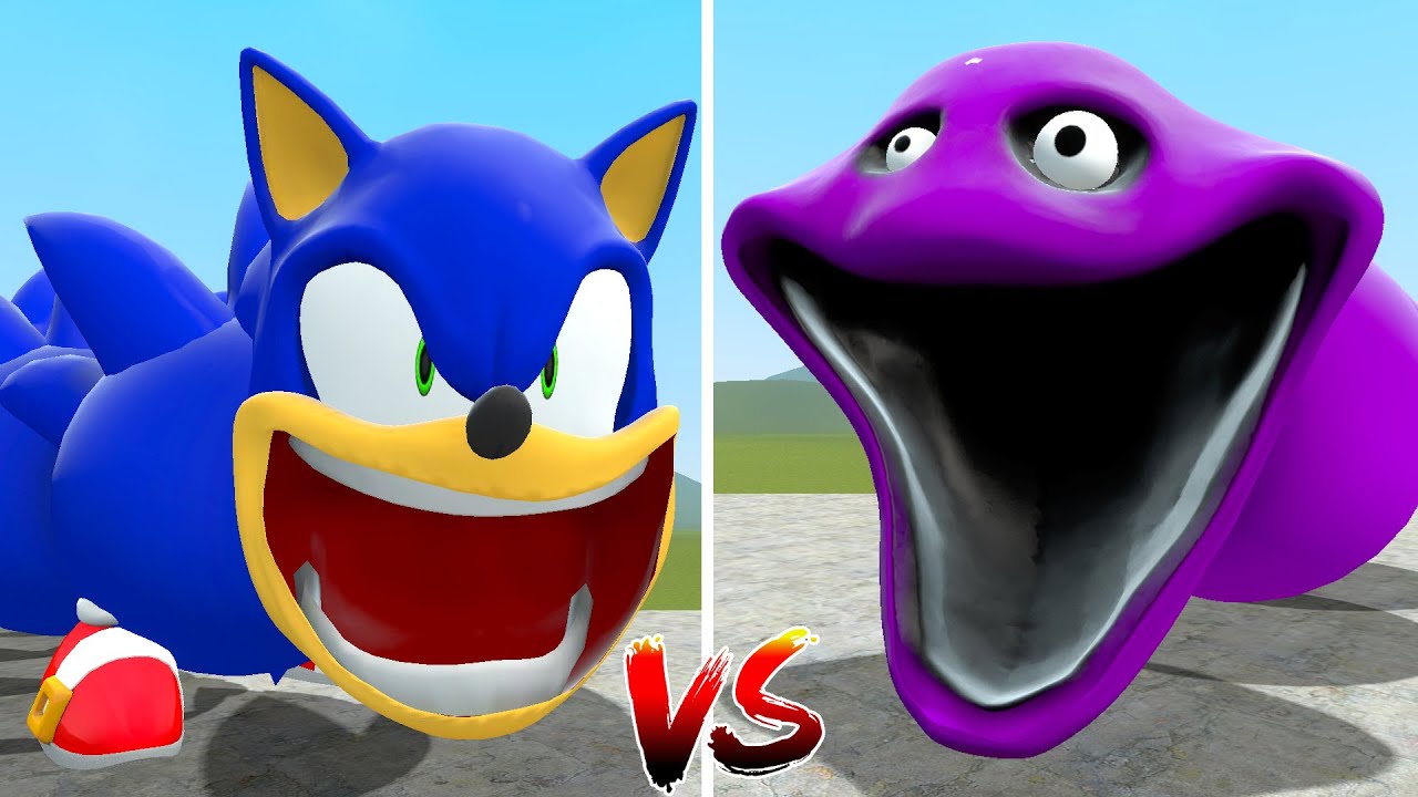 I MADE NEW ROBLOX HUNGRY PURPLE WORM VS HUNGRY SONIC WORM in Garry's Mod!!