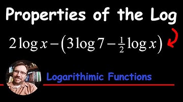 Simplify 2 log x - (3log 7 - 1/2 log x) an Expression with Logarithms (Properties of the Log)