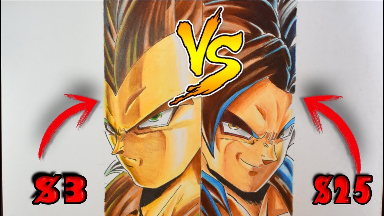 馃挷3 vs 馃挷25 como DIBUJAR a GOKU y VEGETA super SAYAYIN 4 de DRAGON BALL