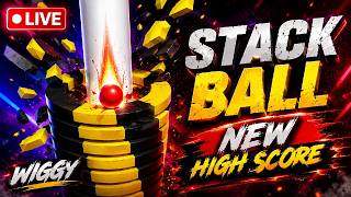 🔴 STACK BALL LIVE 🔥 NEW HIGH SCORE CHALLENGE ! | WIGGY GAMING