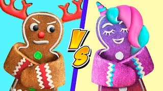 9 Ide Hidangan Natal Yang Menyenangkan / Tantangan Permen Natal Unicorn vs Permen Natal Rusa Kutub!